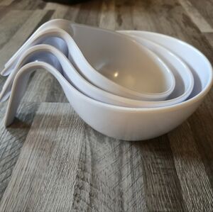 Epicure White Melamine Nesting Mixing Bowls with Handle 3pc | NWOT